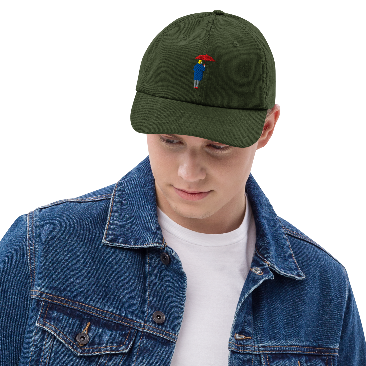 Corduroy hat / Red Umbrella