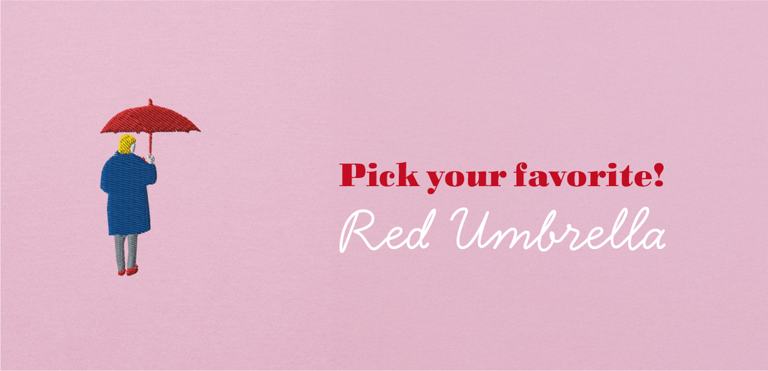 Red Umbrella Series: Embroidered Sweatshirts & Corduroy Hat for Adults and Kids