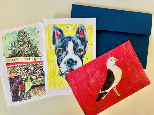 Post card set /blue