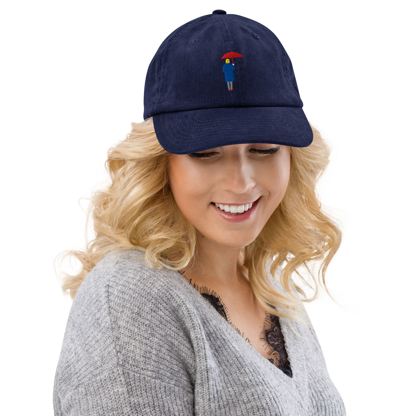 Corduroy hat / Red Umbrella
