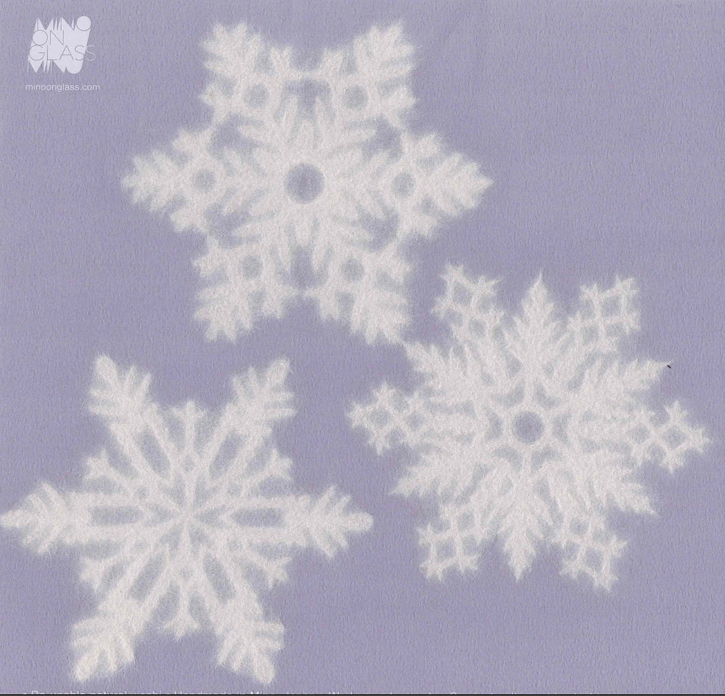 Mino on Glass / Set of 3 snowflakes